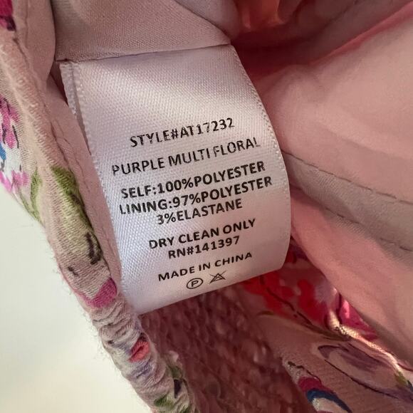 ASTR The Label Lace Up Multicolor Floral Puff Sleeve Top Size S - Picture 4 of 9